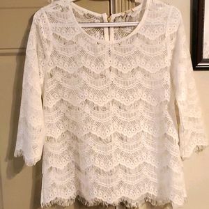 Miss Daisy lace zipper blouse